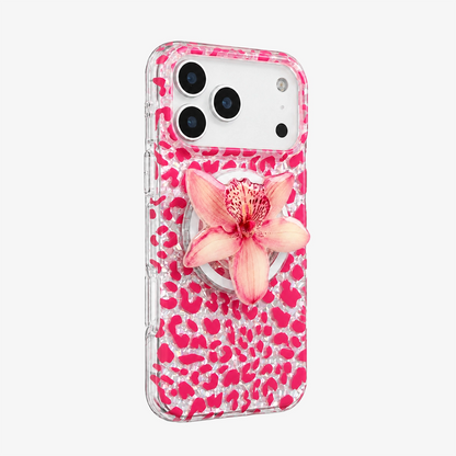 Glitter Leopard MagSafe Phone Case Grip Set-Brown