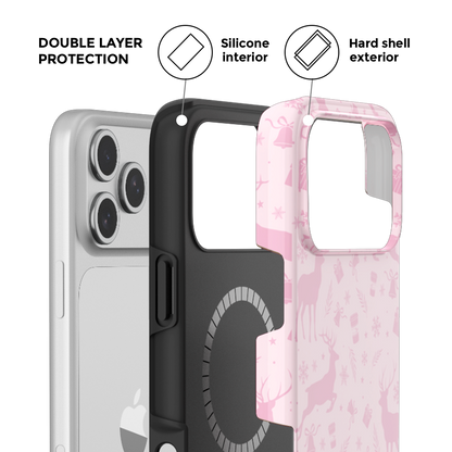 Deerland Christmas | Pink MagSafe Phone Case Grip Set