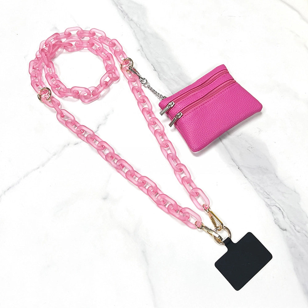 Acrylic Phone Crossbody Chain With Pounch