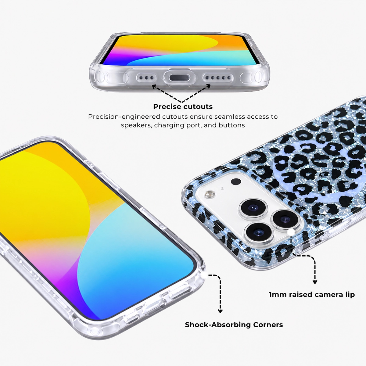 Glitter Leopard MagSafe Phone Case-Brown
