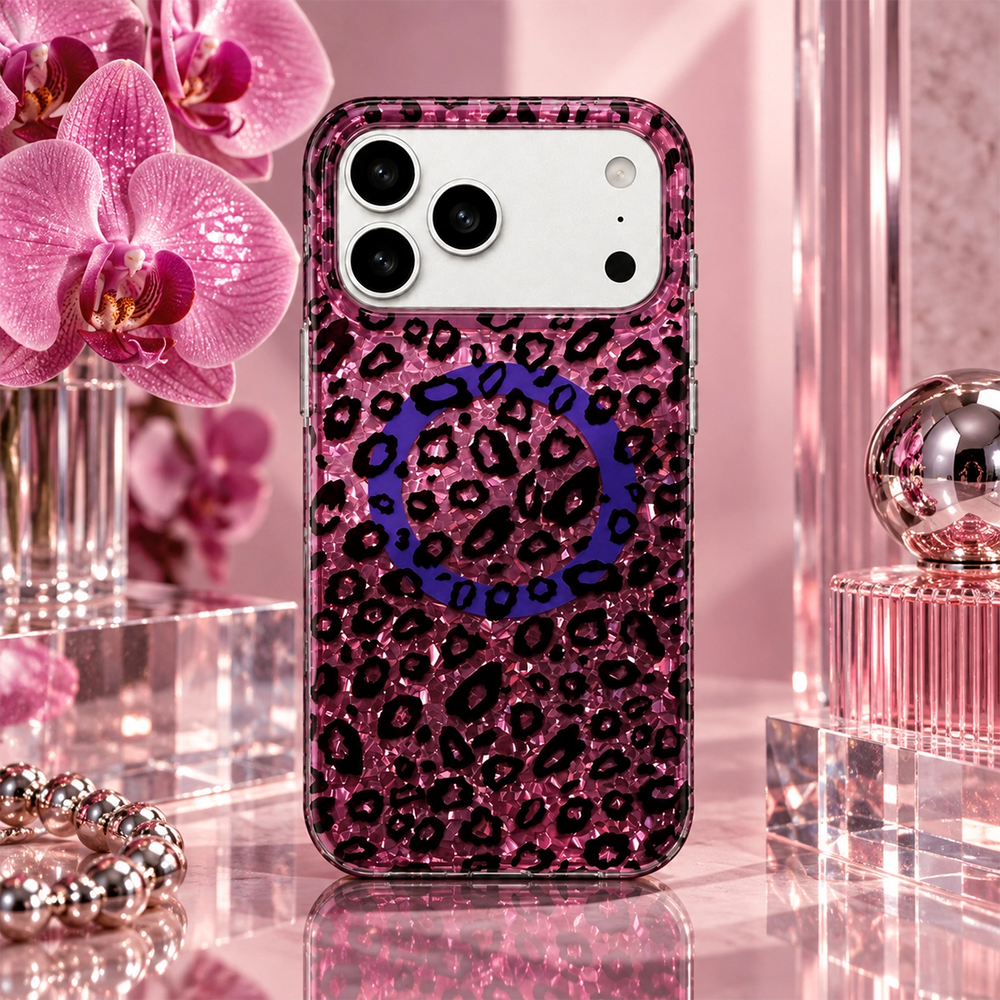 Glitter Leopard MagSafe Phone Case