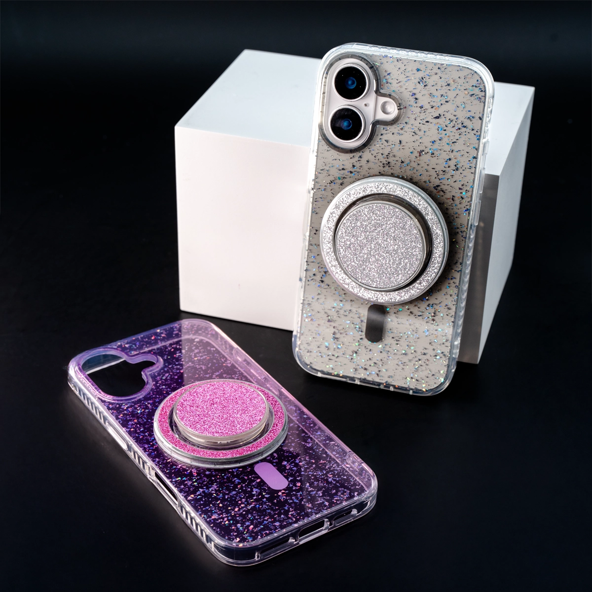 Gradient Glitter | Translucent MagSafe Phone Case Grip Set