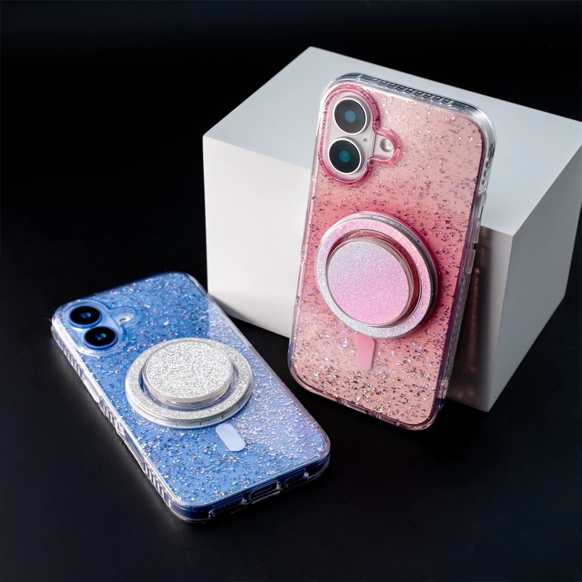 Gradient Glitter | Translucent MagSafe Phone Case Grip Set