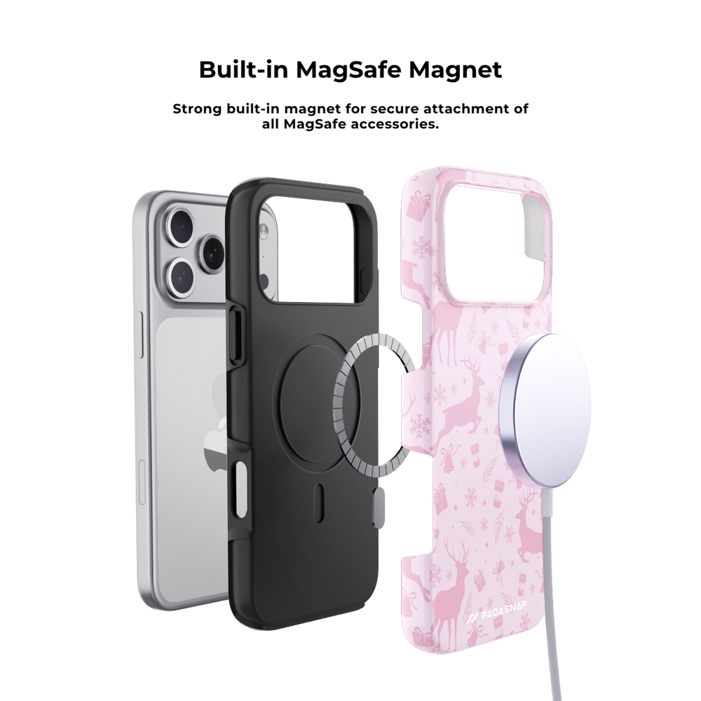 Deerland Christmas | Pink MagSafe Phone Case Grip Set