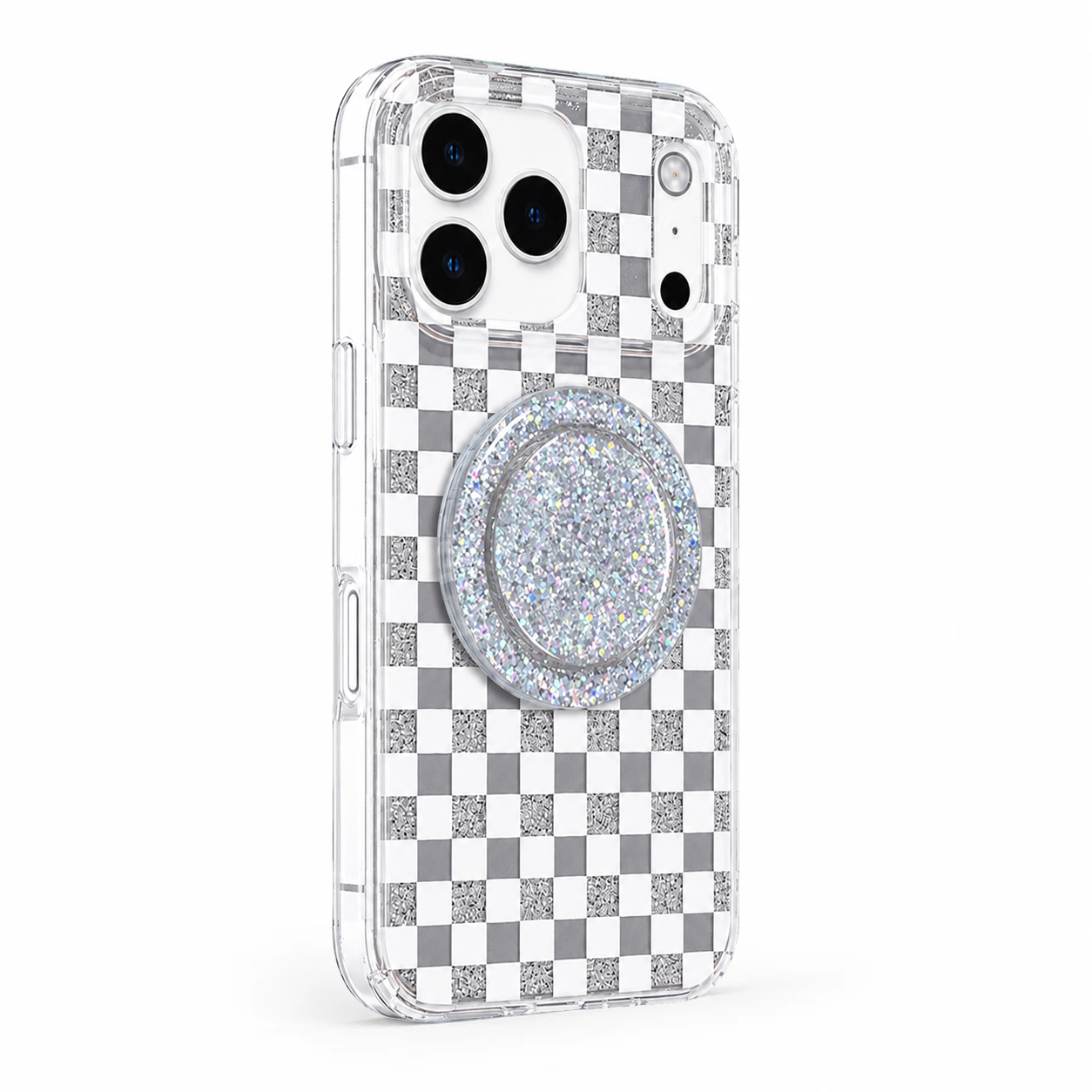 Glitter Chessboard MagSafe Phone Case