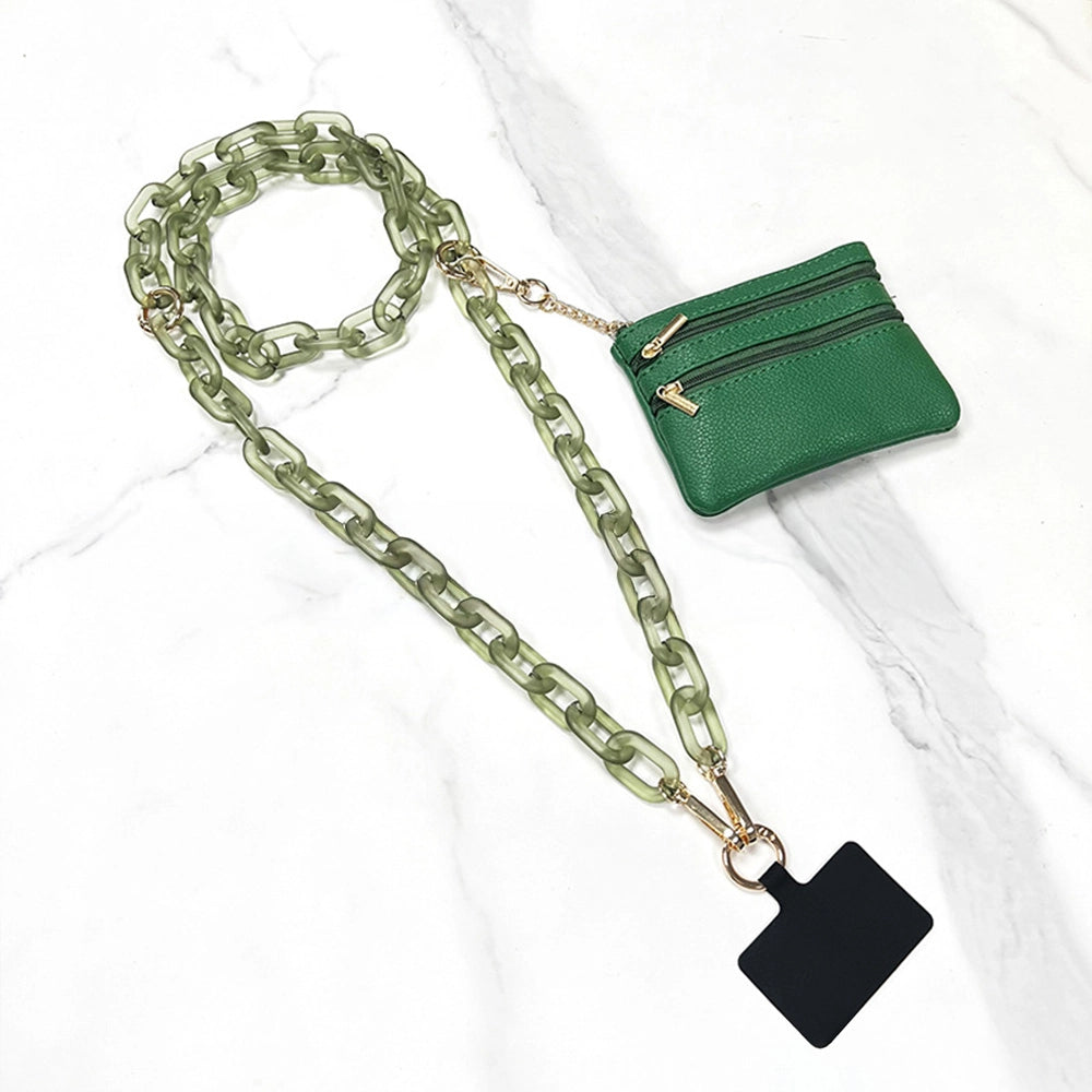 Acrylic Phone Crossbody Chain With Pounch