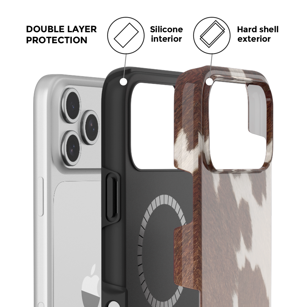 Cow Print MagSafe Phone Case Grip Set