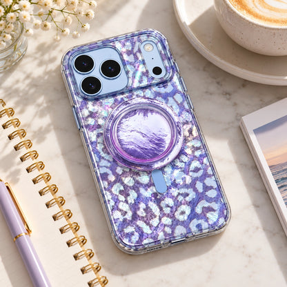 Wild Lilac Leopard MagSafe Phone Case Grip Set