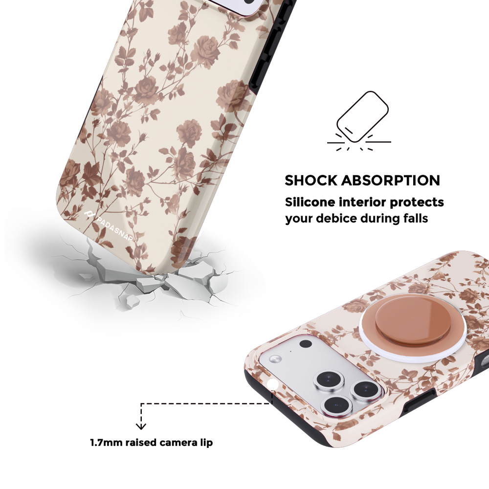 Rose Latte MagSafe Phone Case Grip Set