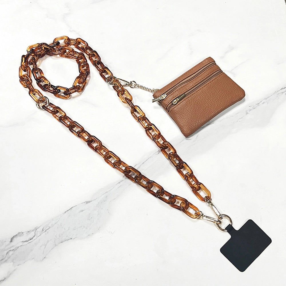 Acrylic Phone Crossbody Chain With Pounch