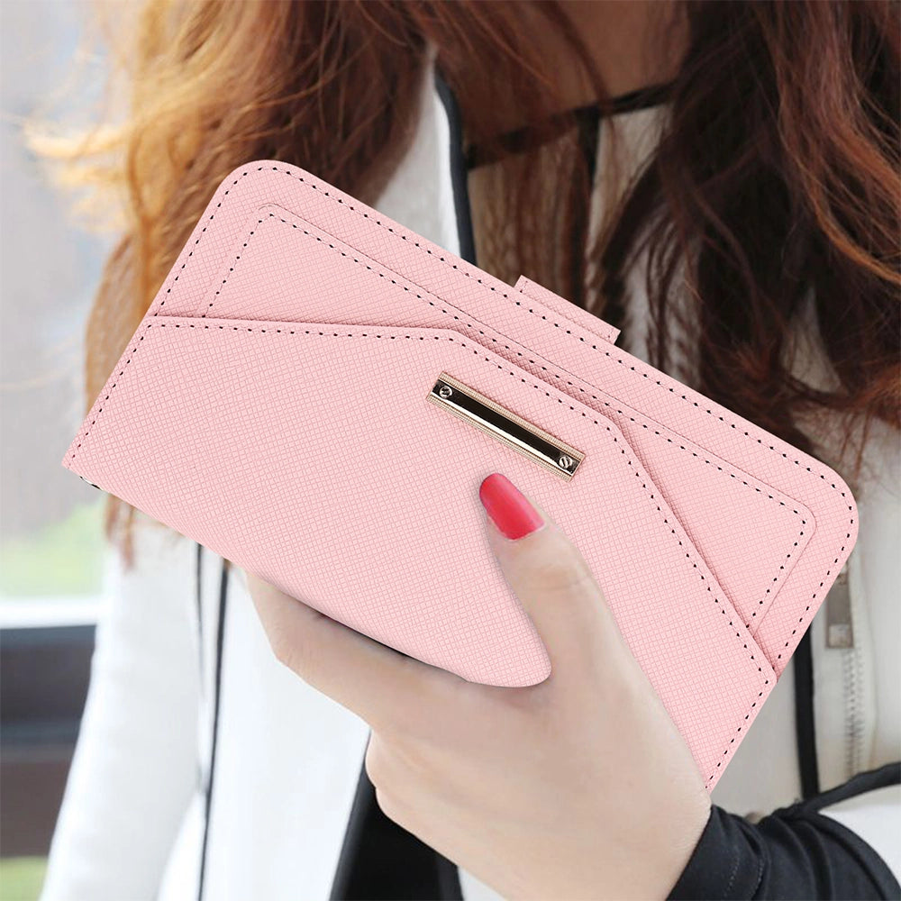 Multifunctional Wallet Phone Case Crossbody Strap Set with Mirror