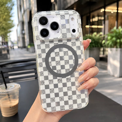 Glitter Chessboard MagSafe Phone Case