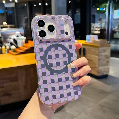 Glitter Chessboard MagSafe Phone Case