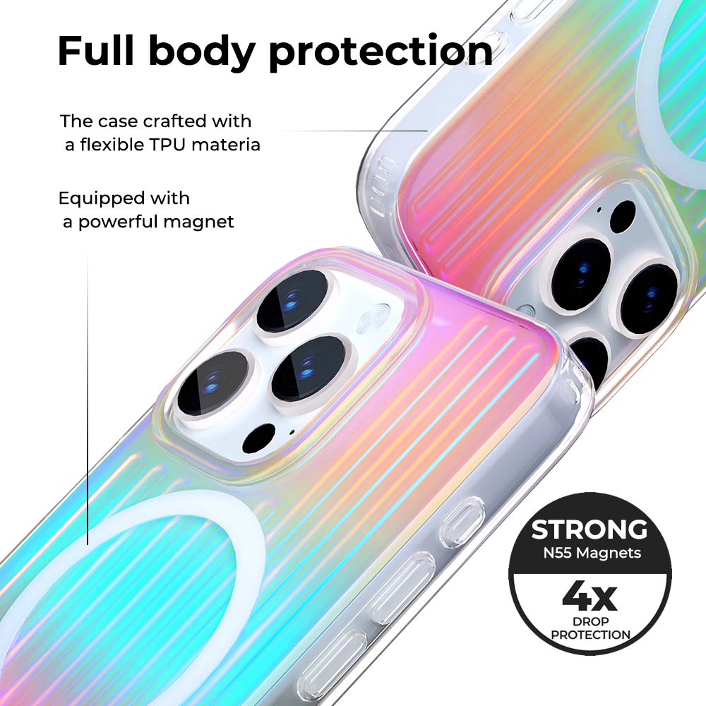 Vibrant Holiday | Laser Rainbow MagSafe Phone Case Grip Set