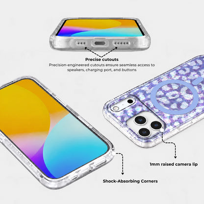 Wild Lilac Leopard MagSafe Phone Case Grip Set