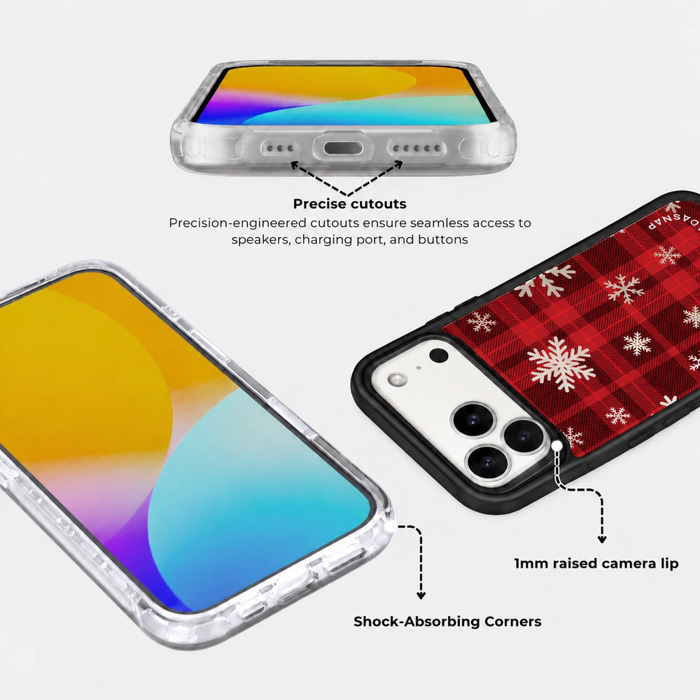 Snowy Tartan Mirror MagSafe Phone Case