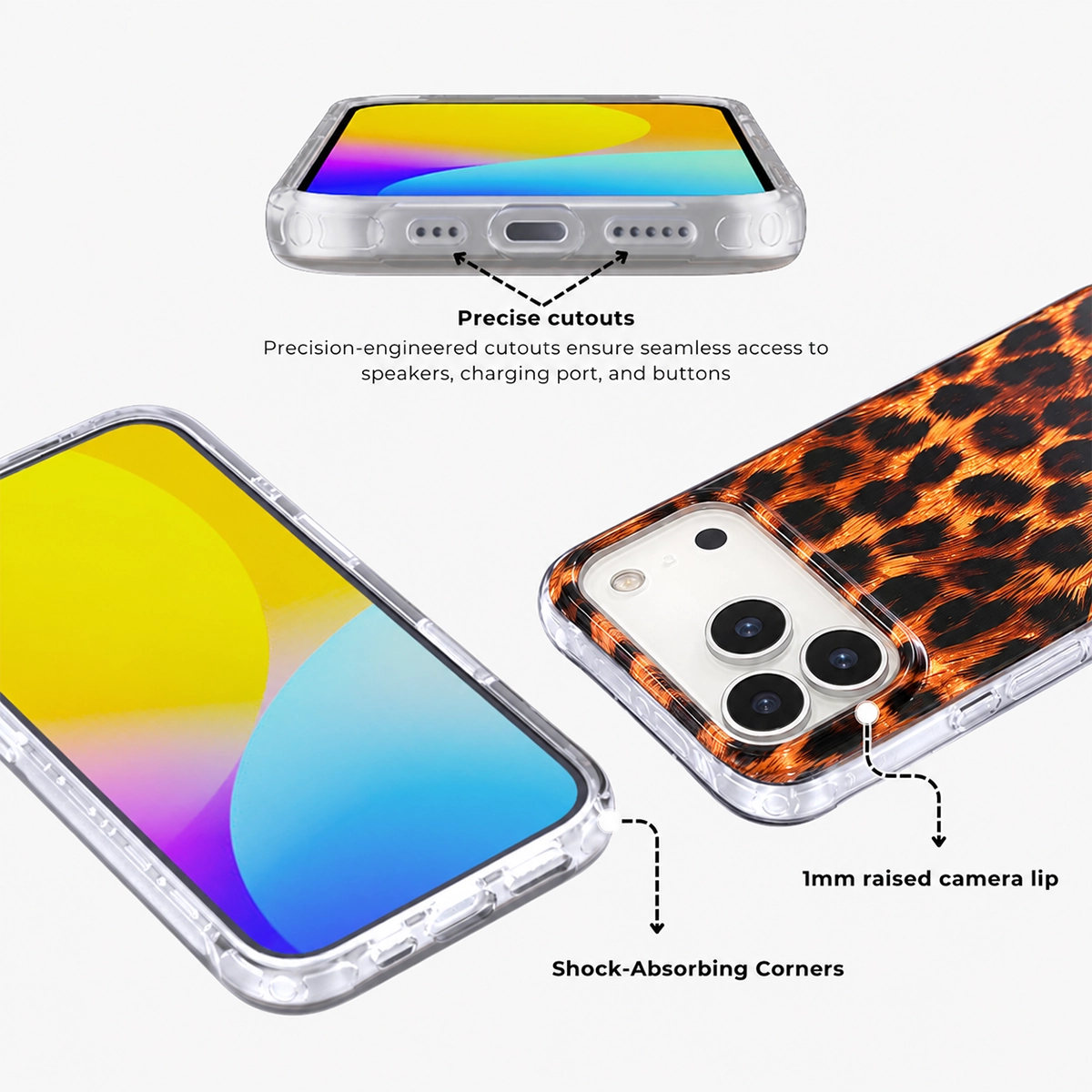 Glitter Leopard MagSafe Phone Case-Brown