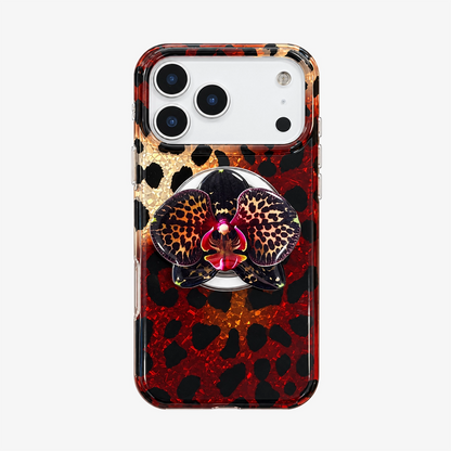 Glitter Leopard MagSafe Phone Case Grip Set-Brown