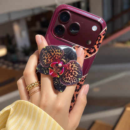 Wild Burgundy Leopard MagSafe Phone Case Grip Set