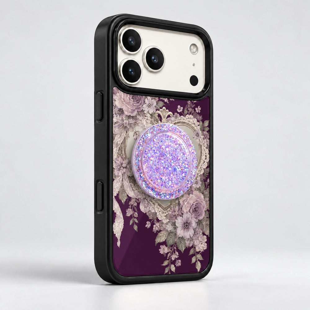 Vintage Heart Mirror MagSafe Phone Case Grip Set