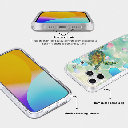 Blossom Turtle Iridescent MagSafe Phone Case