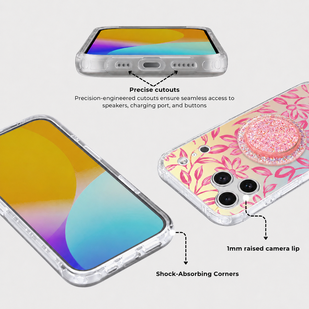 Solar Bloom MagSafe Phone Case Grip Set