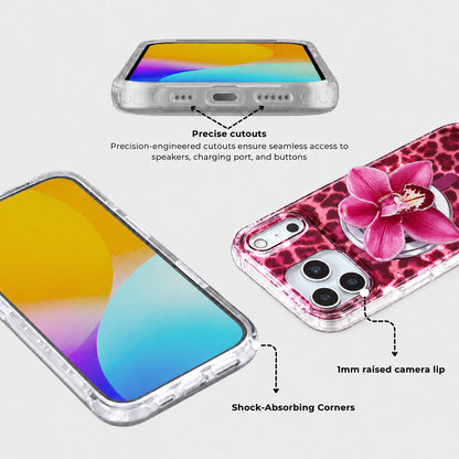 Wild Berry Leopard MagSafe Phone Case Grip Set