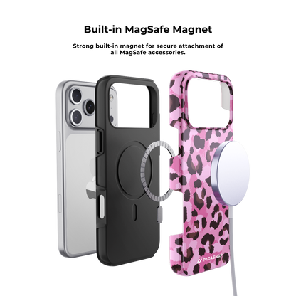 Pink Leopard MagSafe Phone Case Grip Set