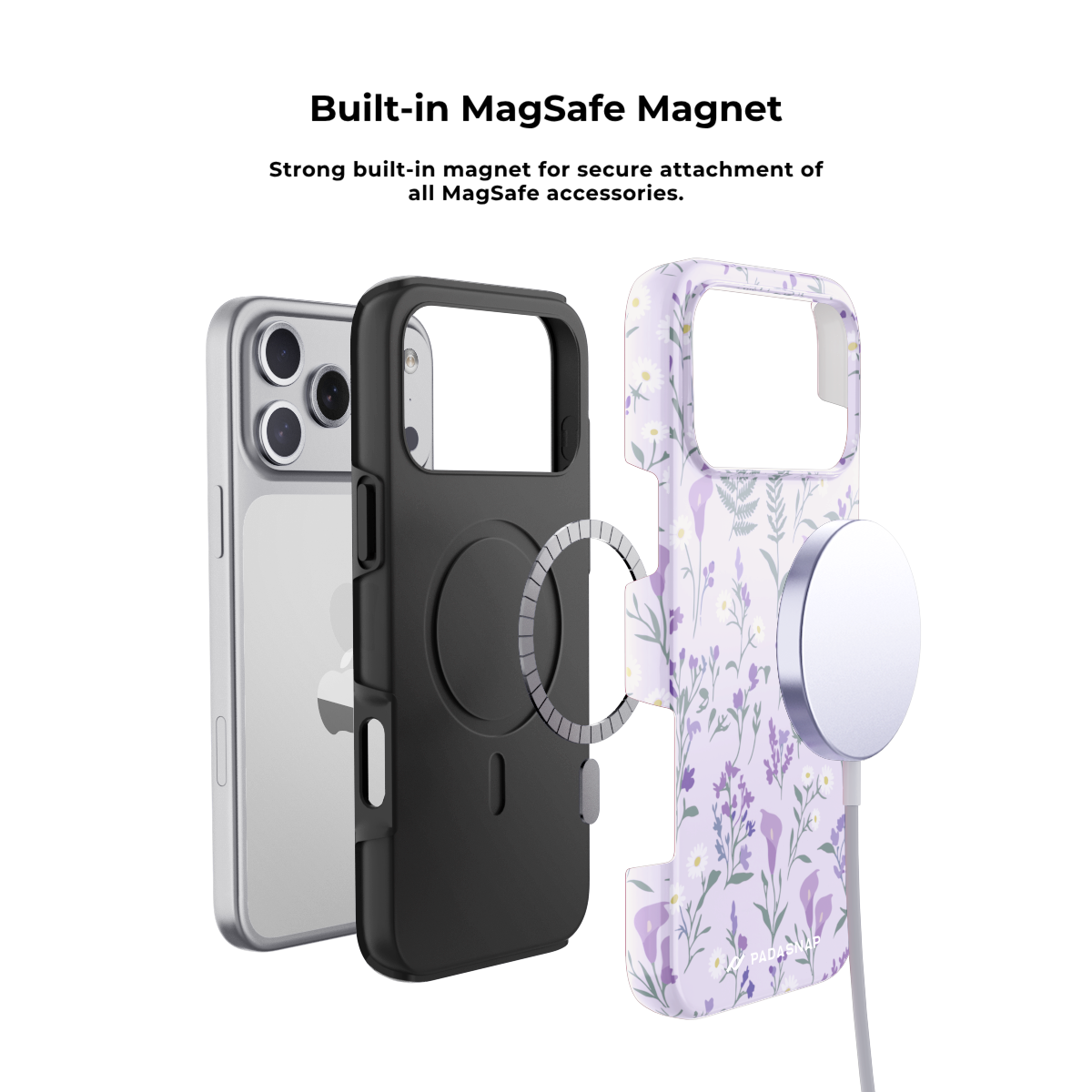 Lilac Ditsy MagSafe Phone Case Grip Set