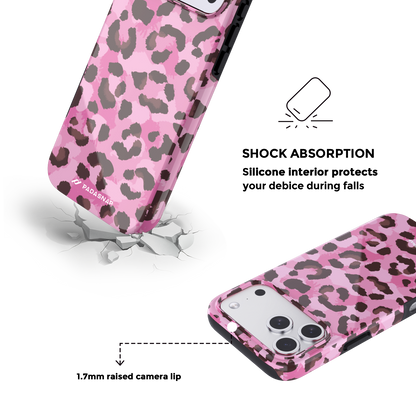 Pink Leopard MagSafe Phone Case Grip Set