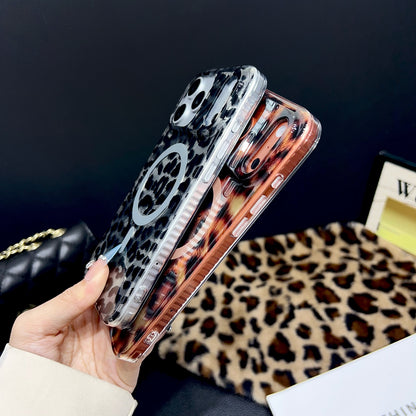 Cool Leopard | Silver MagSafe Phone Case Grip Set