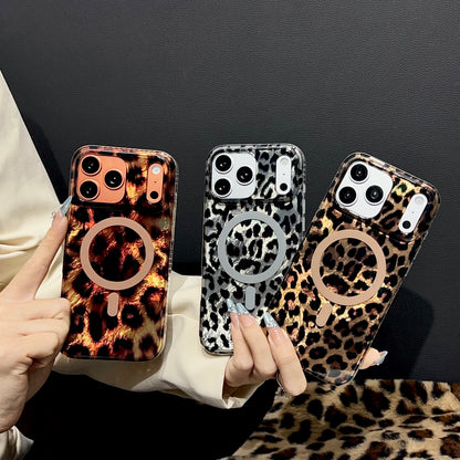 Cool Leopard | Silver MagSafe Phone Case Grip Set