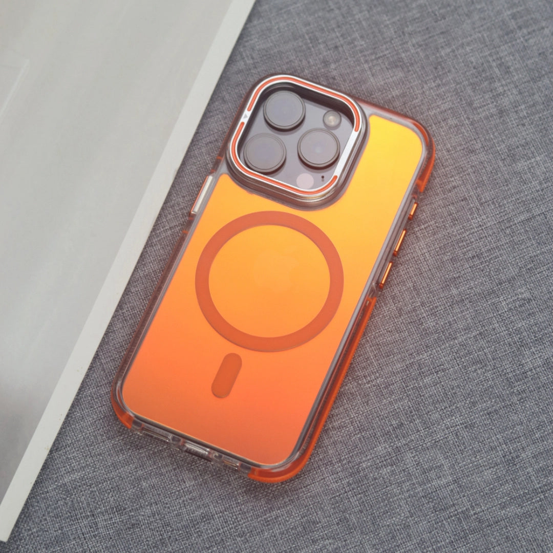 Laser Gradient MagSafe Phone Case With Lens Protection Bracket