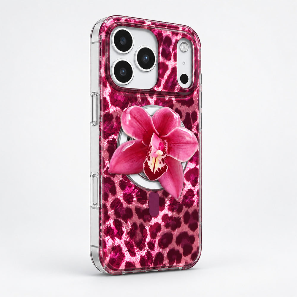 Wild Berry Leopard MagSafe Phone Case Grip Set