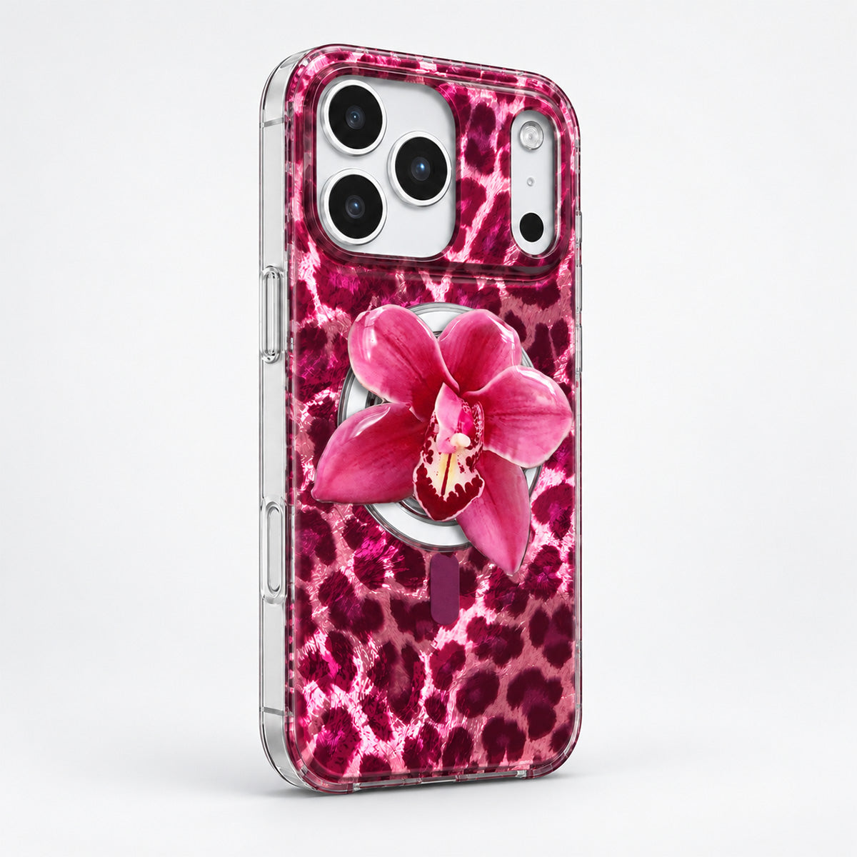 Wild Berry Leopard MagSafe Phone Case Grip Set