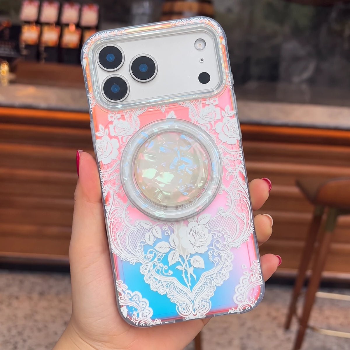Gilded Rose Opal MagSafe Phone Case Grip Set