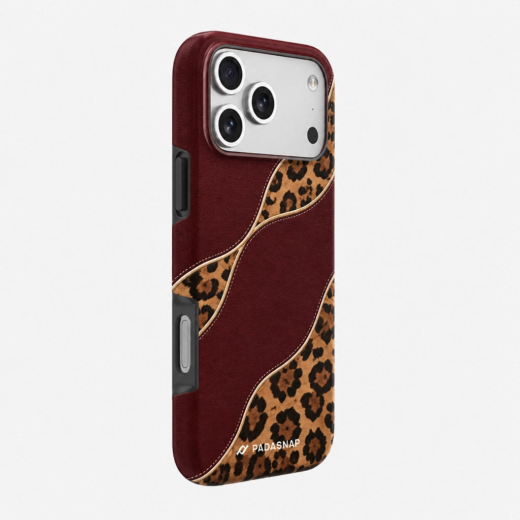 Burgundy Leopard MagSafe Phone Case