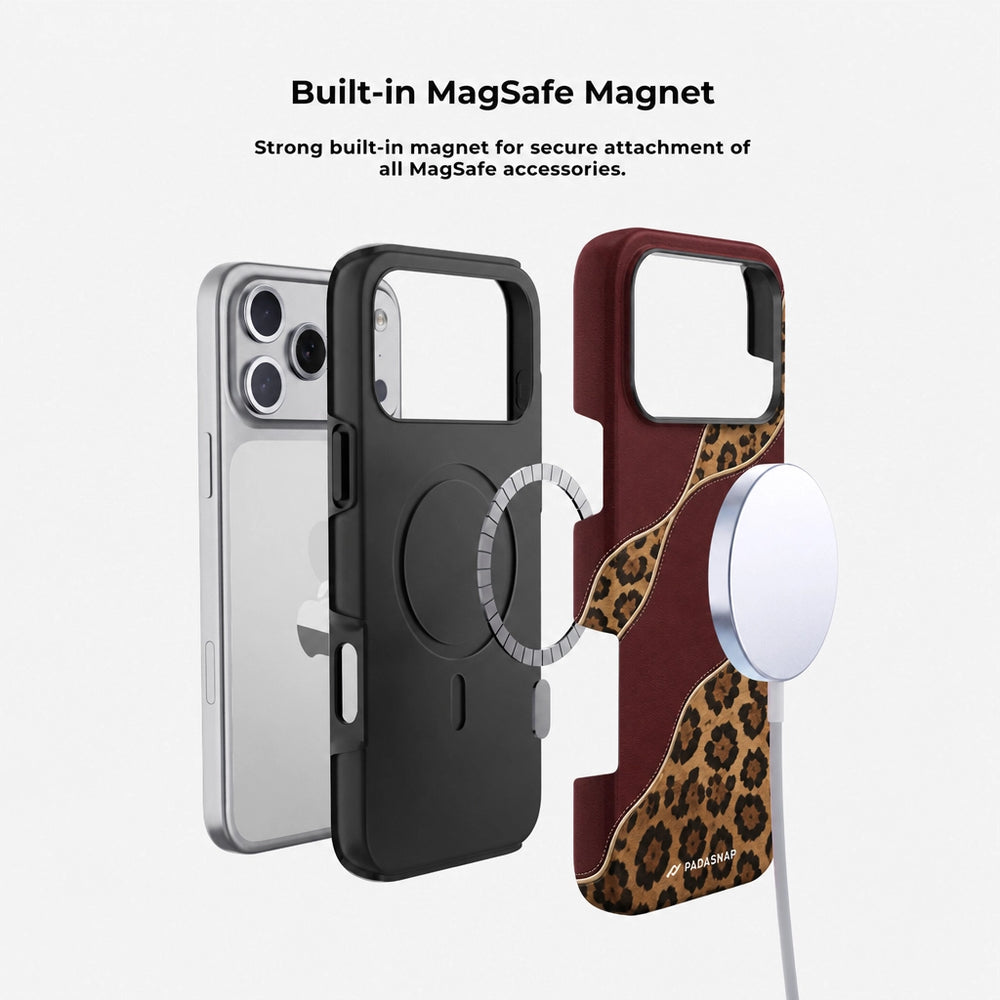 Burgundy Leopard MagSafe Phone Case