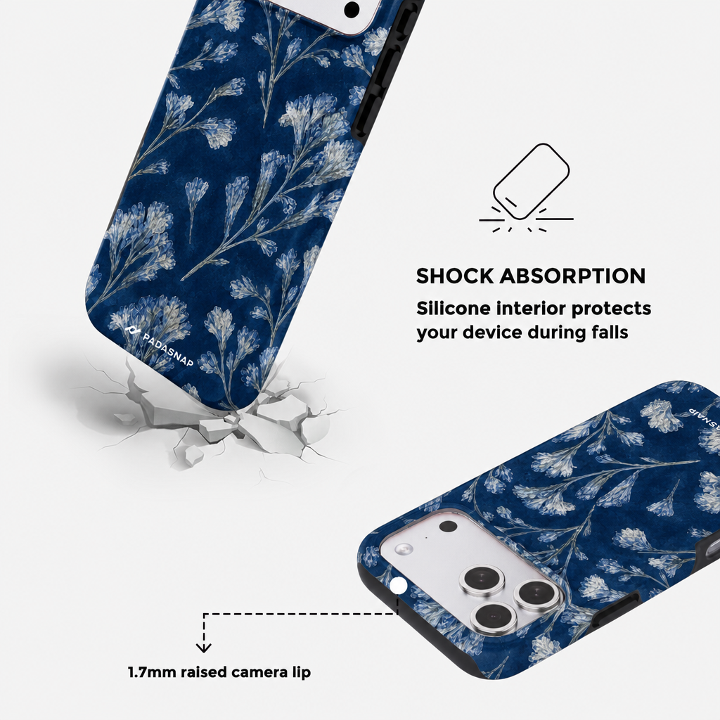 Indigo Bloom MagSafe Phone Case Grip Set
