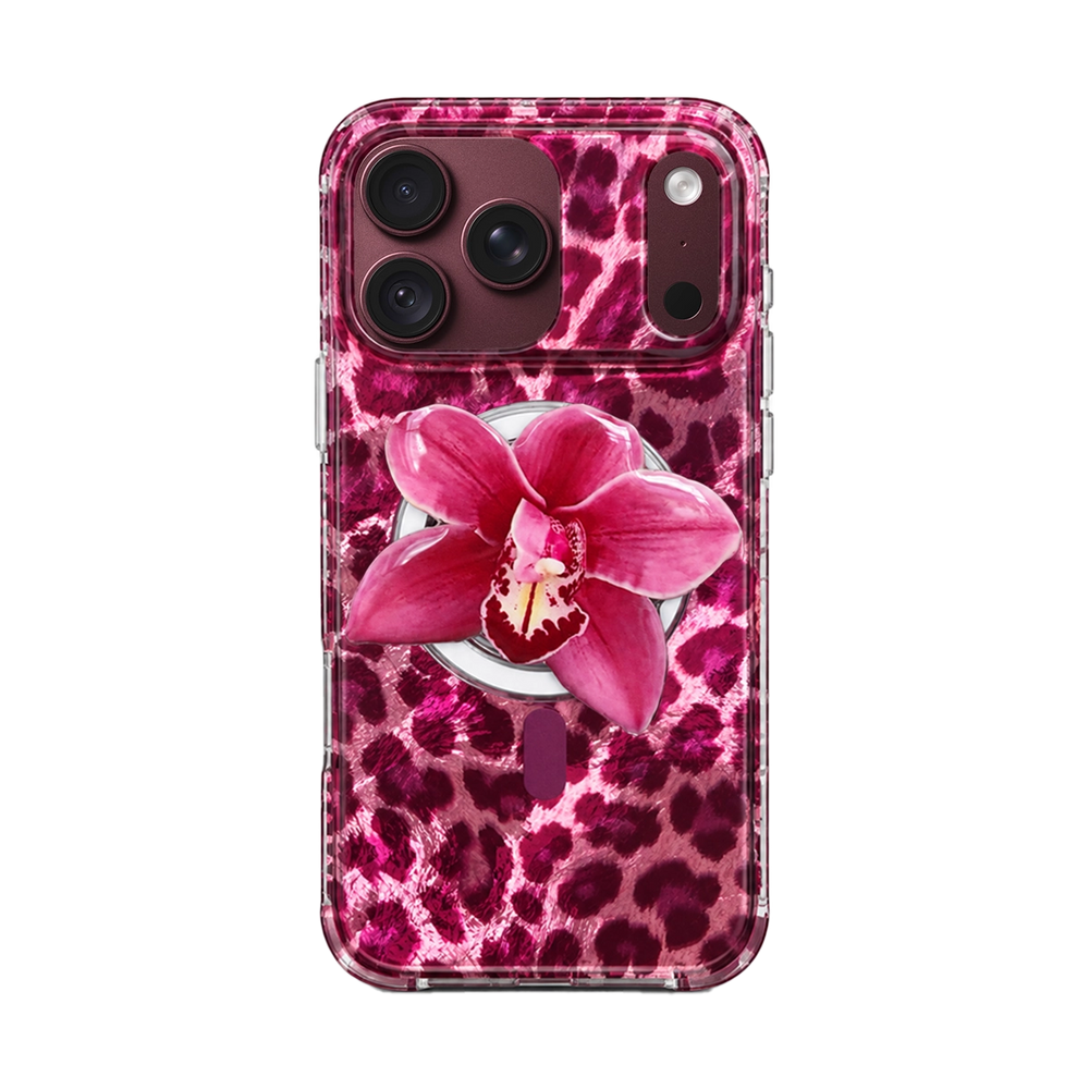 Wild Berry Leopard MagSafe Phone Case Grip Set