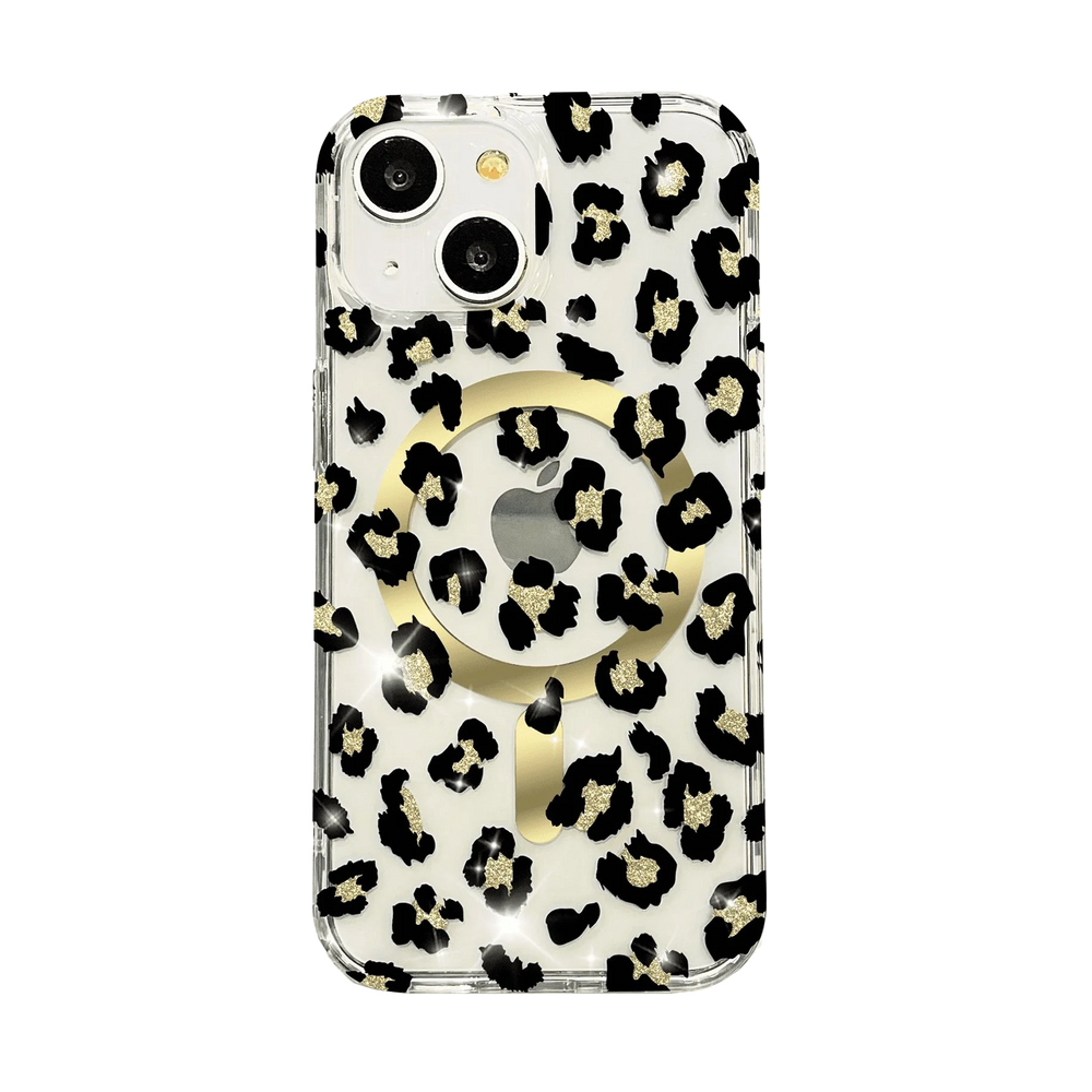 Luxury Leopard Clear MagSafe Phone Case