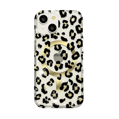 Luxury Leopard Clear MagSafe Phone Case