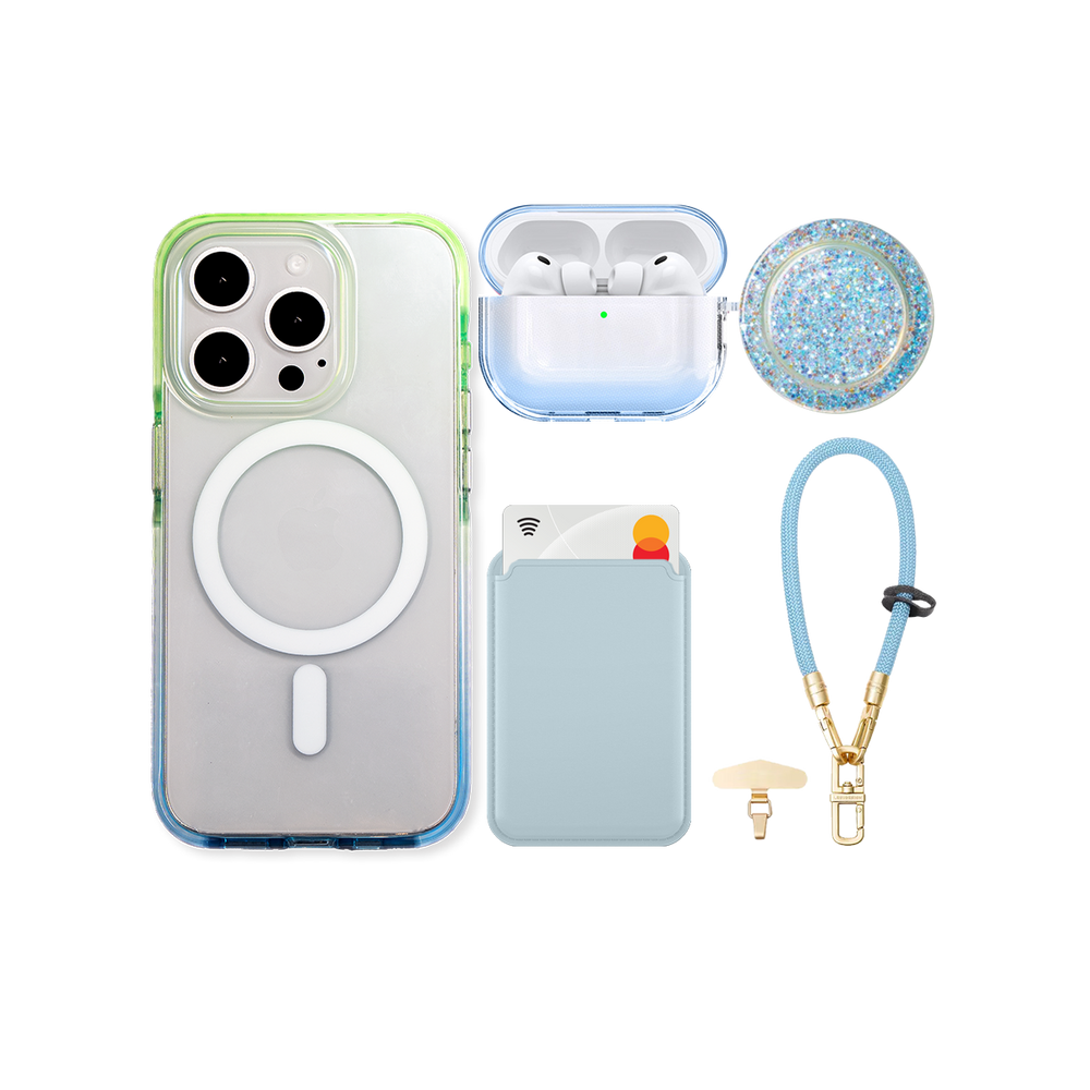 GlitzEdge Blue iPhone Bundle Set
