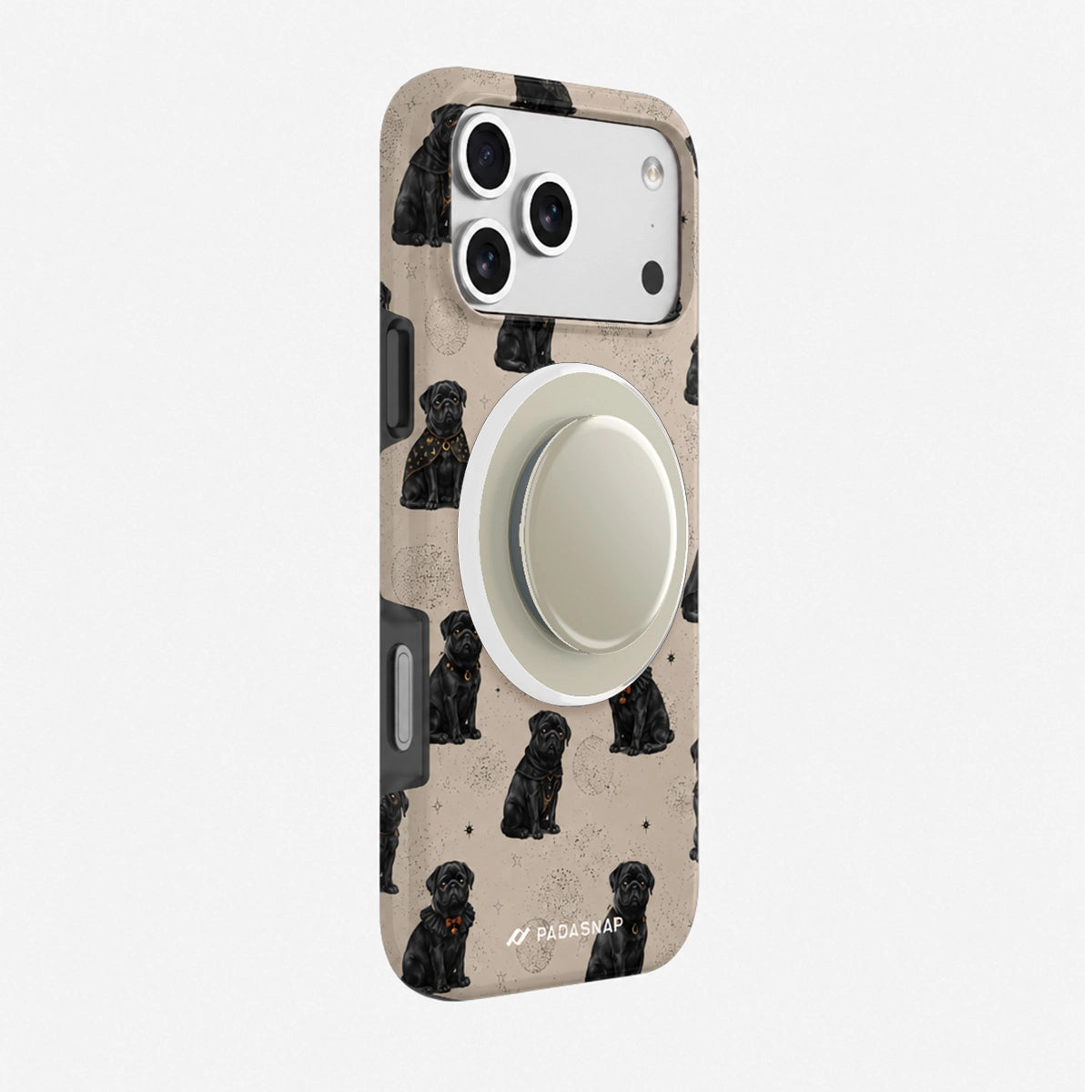 Midnight Pug MagSafe Phone Case Grip Set