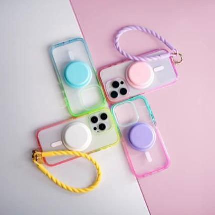 Color Clash Fantasia | Crystal Green MagSafe Phone Case With Grip - PadaSnap