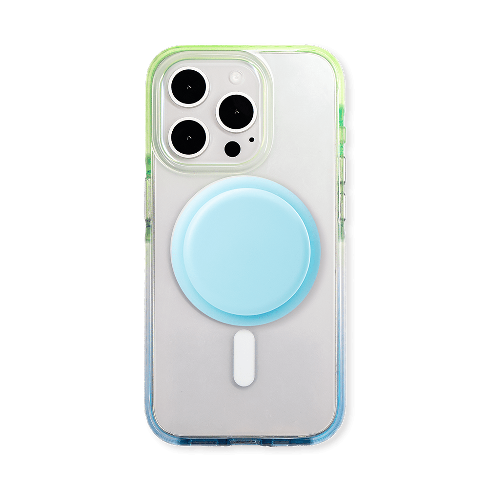 Color Clash Fantasia | Crystal Green MagSafe Phone Case With Grip - PadaSnap