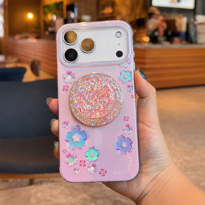 Iridescent Holo-Sakura MagSafe Phone Case Grip Set