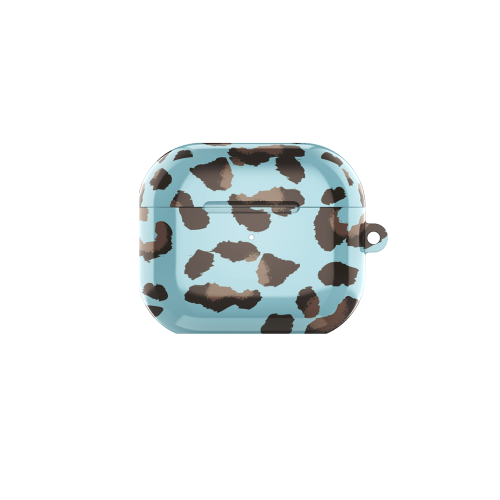 Leopard Print Blue Airpods Case
