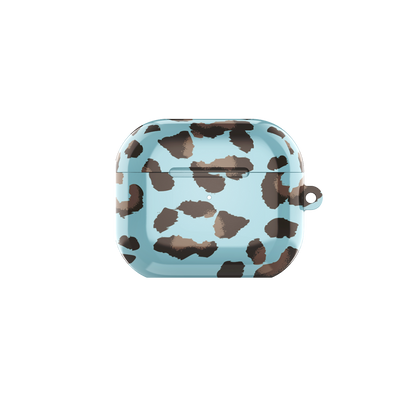 Leopard Print Blue Airpods Case
