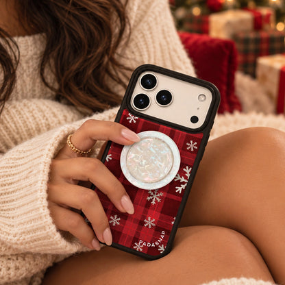 Snowy Tartan Mirror MagSafe Phone Case